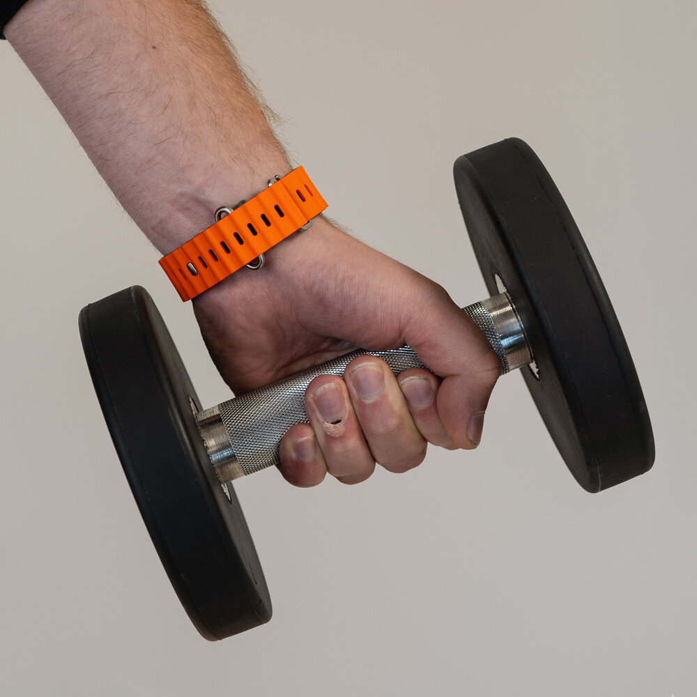 Strap-it® Strap-it Apple Watch Ocean bandje met druksluiting (oranje/zwart)