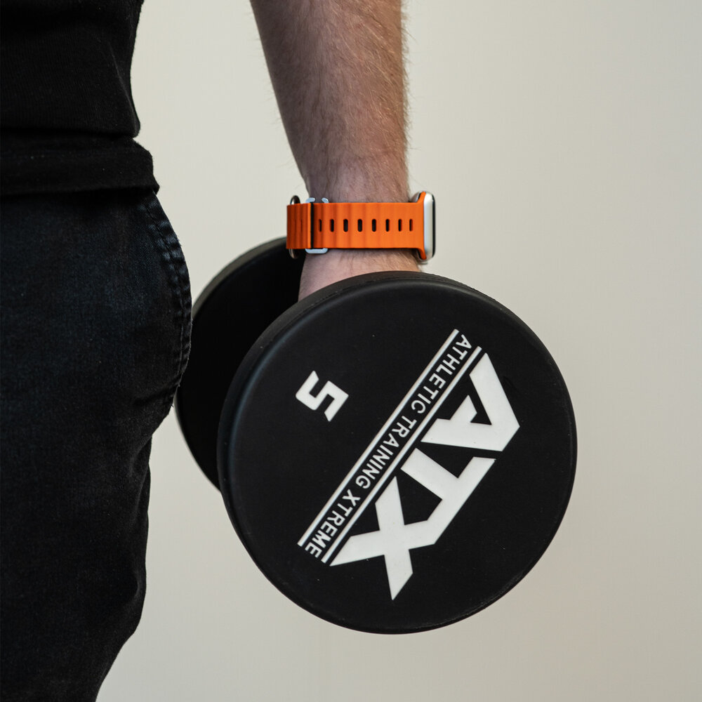 Strap-it® Strap-it Apple Watch Ocean bandje met druksluiting (oranje/zwart)