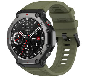 Strap-it® Amazfit T-Rex 3 siliconen bandje (donkergroen)