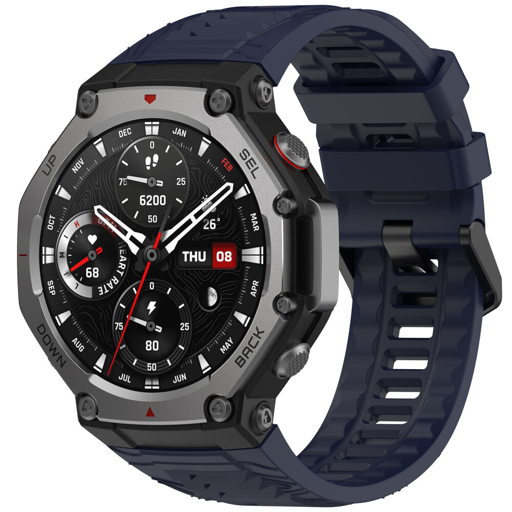 Strap-it® Strap-it Amazfit T-Rex 3 siliconen bandje (donkerblauw)