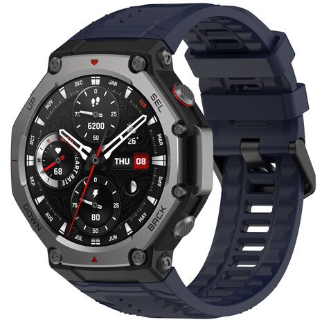 Strap-it® Strap-it Amazfit T-Rex 3 siliconen bandje (donkerblauw)