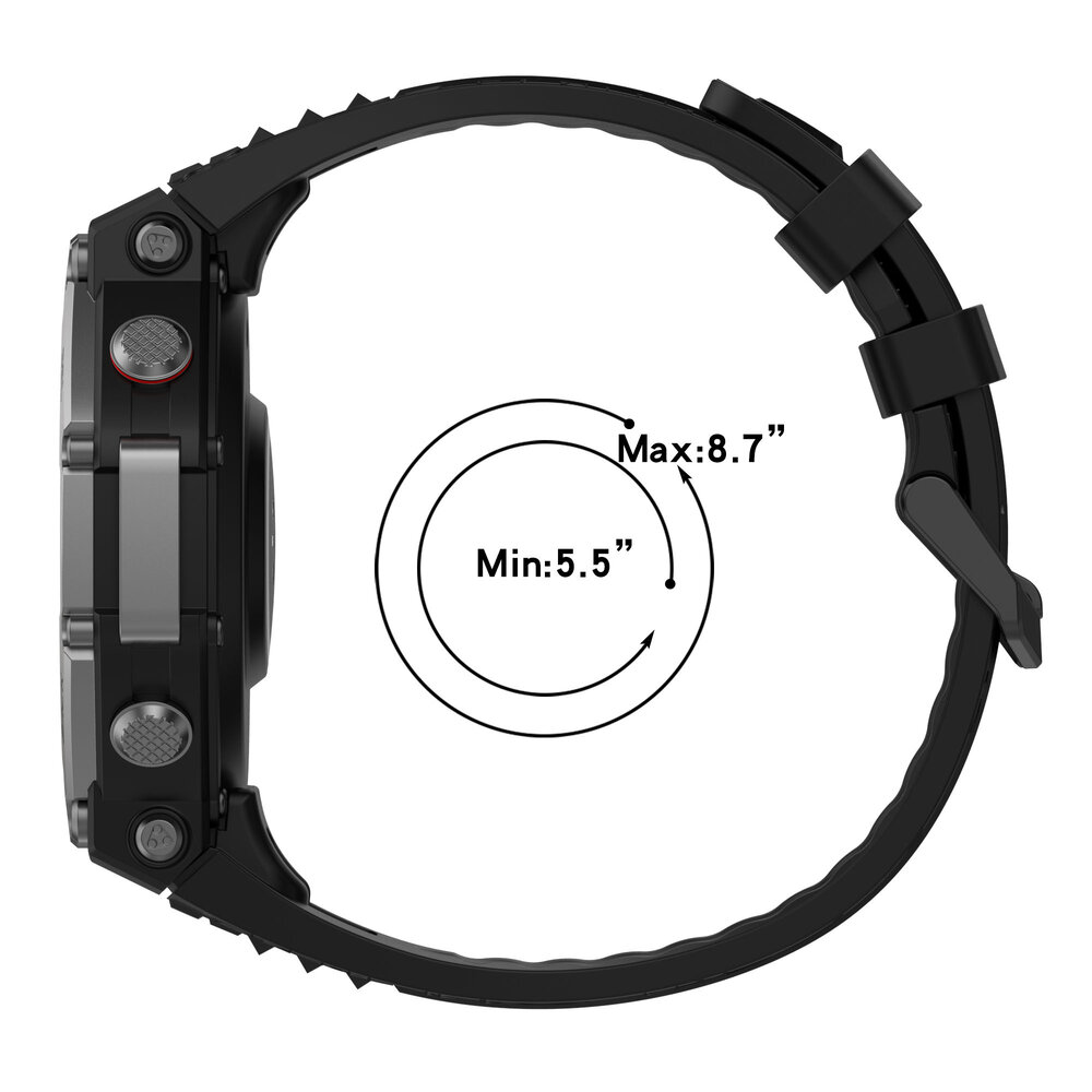 Strap-it® Strap-it Amazfit T-Rex 3 siliconen bandje (donkerblauw)