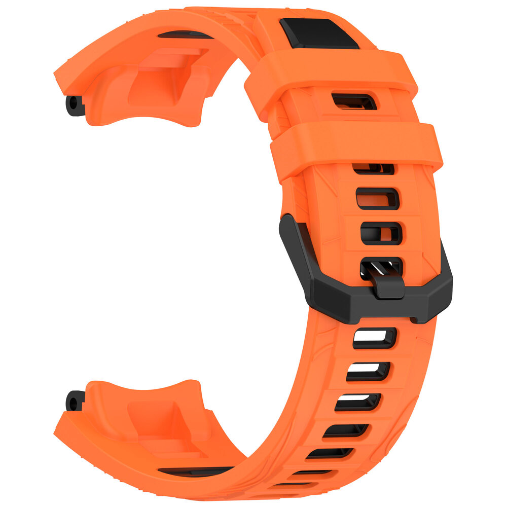 Strap-it® Strap-it Amazfit T-Rex 3 siliconen sport bandje (oranje/zwart)
