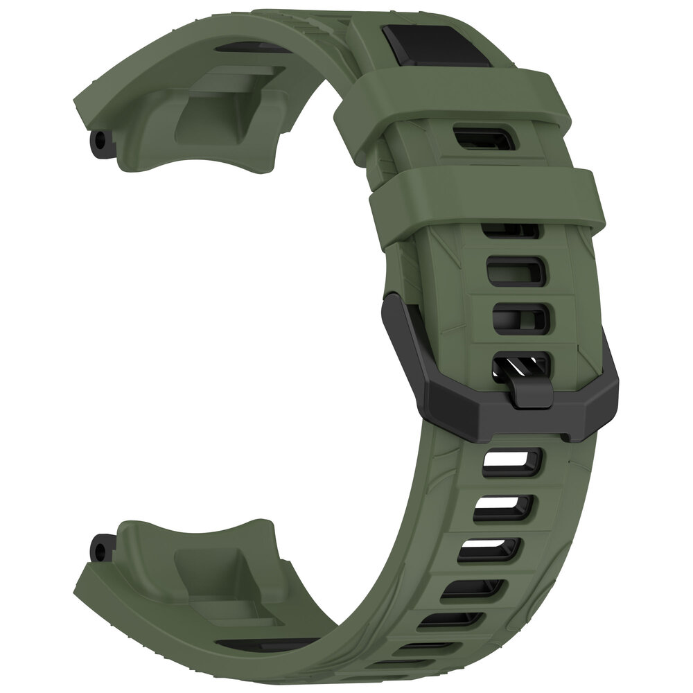 Strap-it® Strap-it Amazfit T-Rex 3 siliconen sport bandje (olijfgroen/zwart)