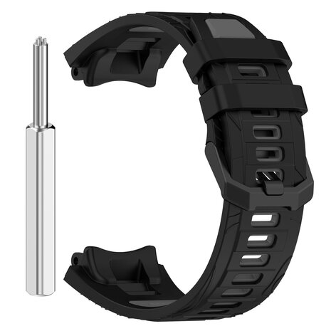 Strap-it® Strap-it Amazfit T-Rex 3 siliconen sport bandje (zwart/grijs)