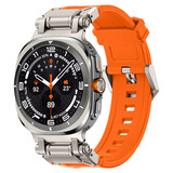 Strap-it® Samsung Galaxy Watch Ultra 'Explorer' TPU band (oranje met titanium)