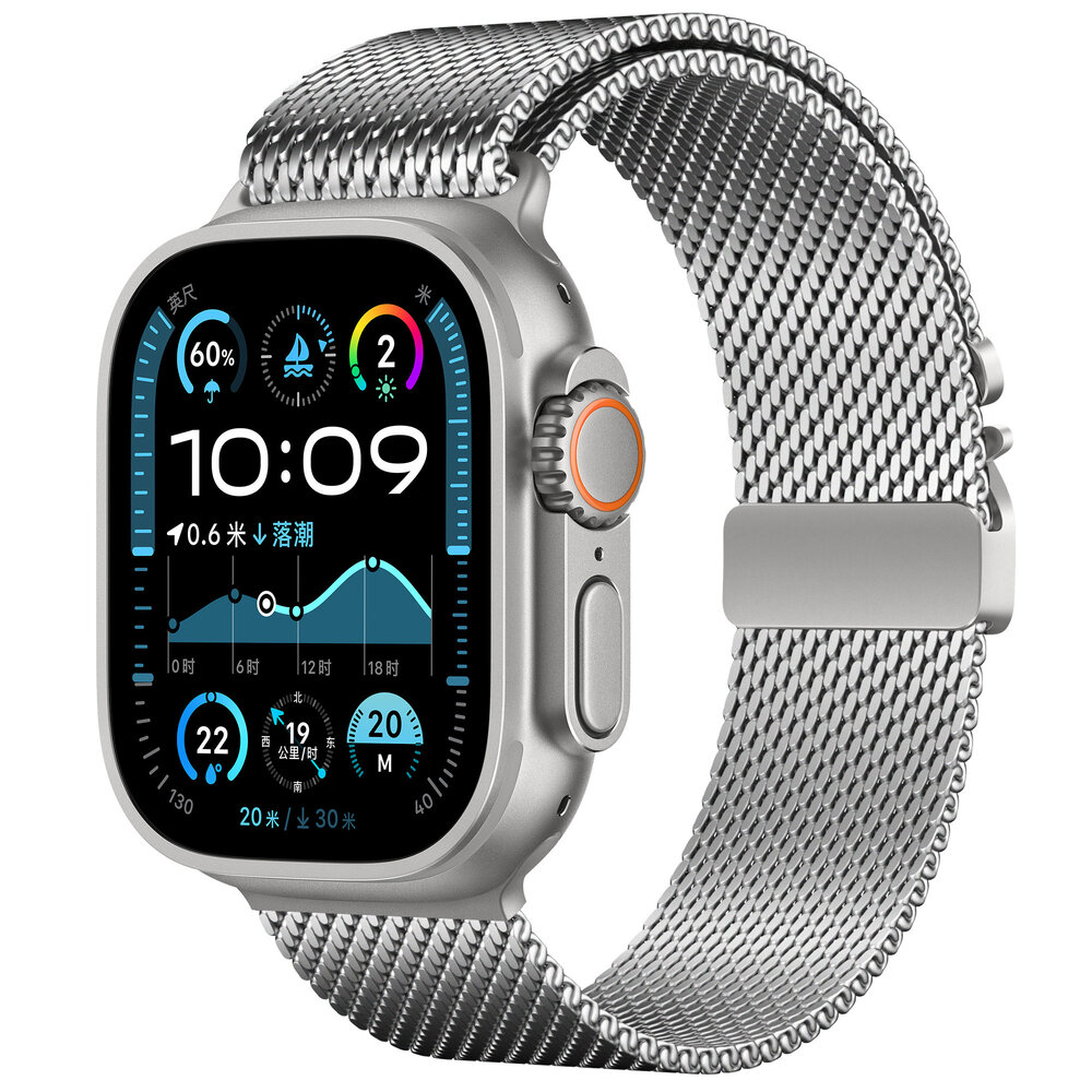 Strap-it® Strap-it Apple Watch Modern Milanese band (zilver)