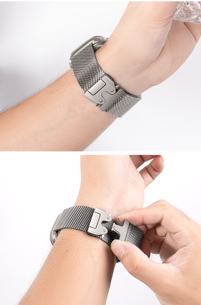 Strap-it® Strap-it Apple Watch Modern Milanese band (zilver)