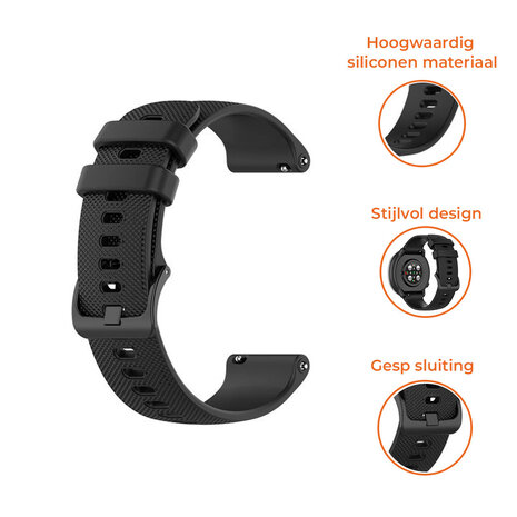 Strap-it® Strap-it Redmi Watch 5 Active luxe siliconen bandje (zwart)