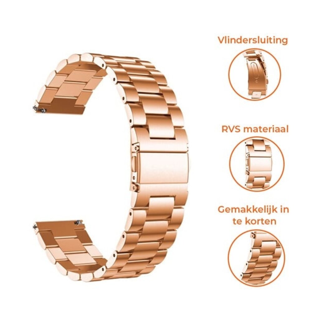 Strap-it® Strap-it Redmi Watch 5 Lite stalen band (rosé goud)