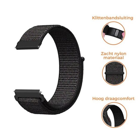 Strap-it® Strap-it Redmi Watch 5 Lite nylon band (zwart)