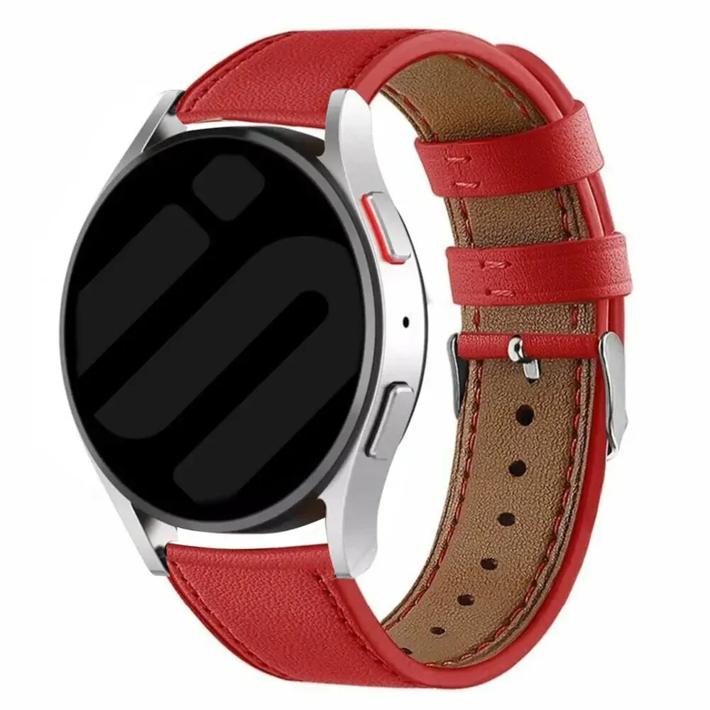 Strap-it® Strap-it Redmi Watch 5 Lite leren bandje (rood)