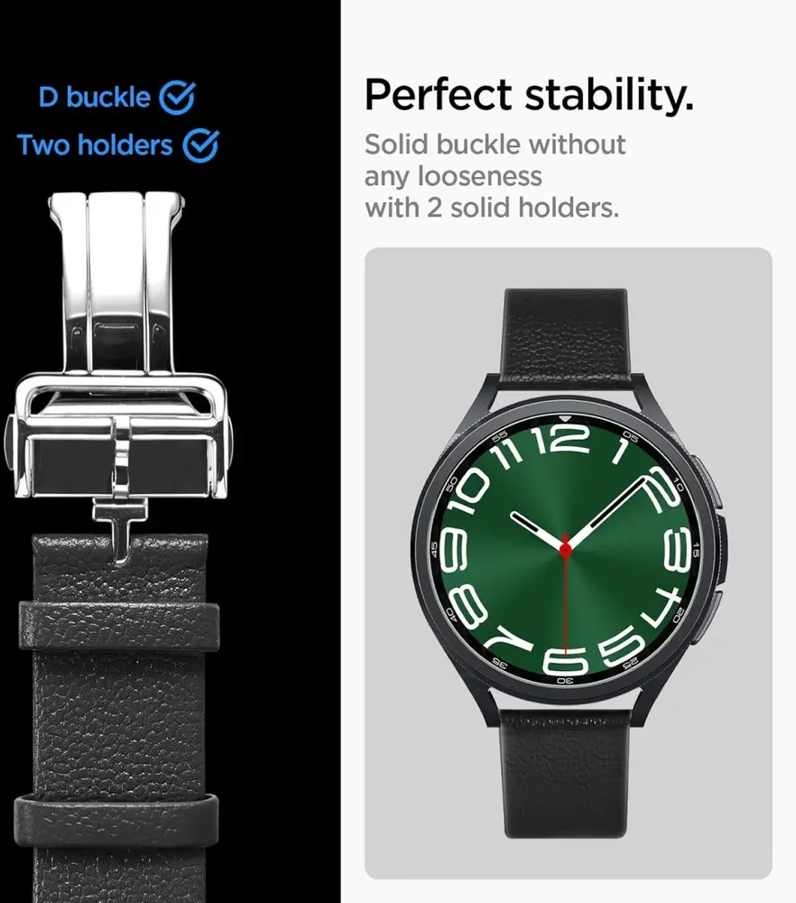 Spigen Spigen Universeel 20mm Enzo leren bandje (zwart) Spigen Spigen Universeel 20mm Enzo leren bandje (zwart)