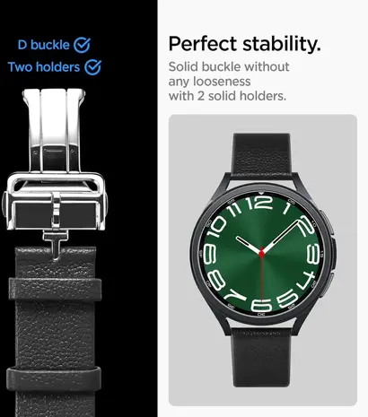 Spigen Spigen Universeel 20mm Enzo leren bandje (zwart) Spigen Spigen Universeel 20mm Enzo leren bandje (zwart)