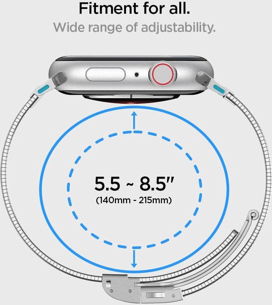 Spigen Spigen Apple Watch Sleek Link bandje (zilver)