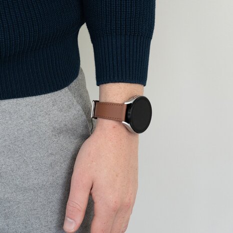 Bandz Bandz Xiaomi Watch 2 lederen band 'Deluxe' (bruin)