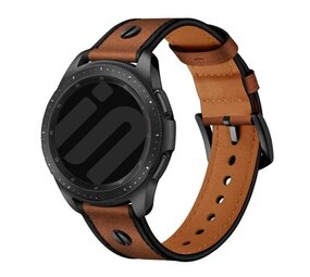 Strap-it® Xiaomi Watch S4 Sport geschroefde leren bandje (donkerbruin)