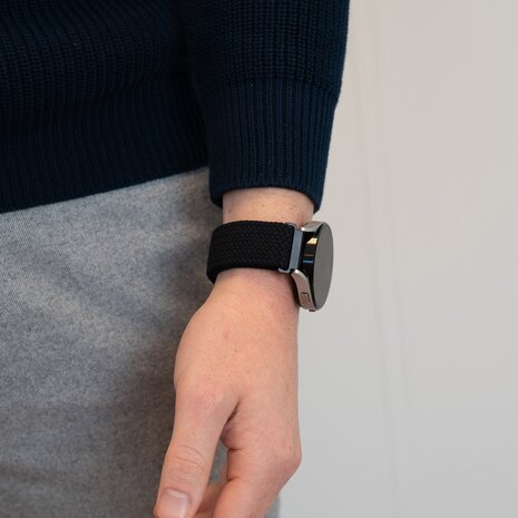 Bandz Bandz Realme Watch 2 (Pro) gevlochten nylon band (zwart)