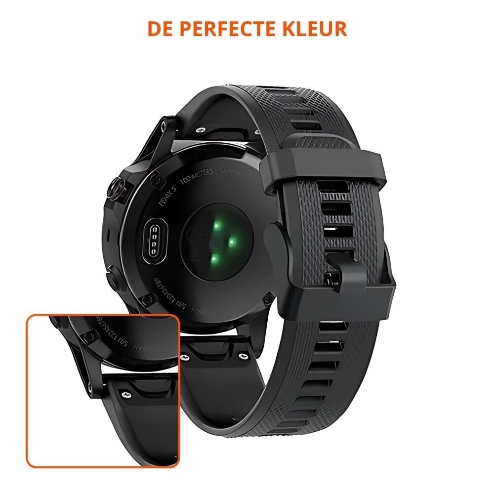 Strap-it® Strap-it Garmin Fenix 5 / 6 siliconen bandje (zwart)