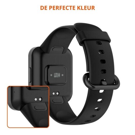 Strap-it® Strap-it Redmi Watch 2 (Lite) siliconen bandje (zwart)