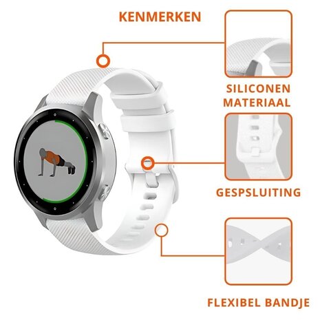 Strap-it® Strap-it Withings Steel HR - 36mm siliconen bandje (wit)