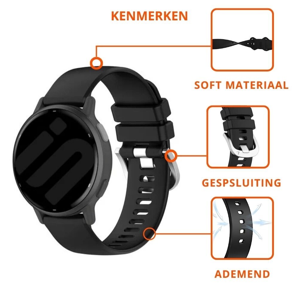 Strap-it® Strap-it Coros Pace Pro siliconen classic bandje (zwart)