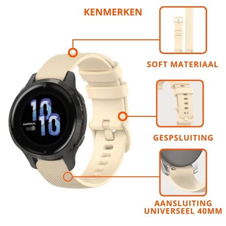 Strap-it® Strap-it Huawei Watch GT 4 - 41mm siliconen bandje (beige)