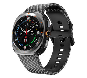 Strap-it® Carbon Fiber Samsung Galaxy Watch Ultra siliconen bandje Strap-it® Carbon Fiber Samsung Galaxy Watch Ultra siliconen bandje