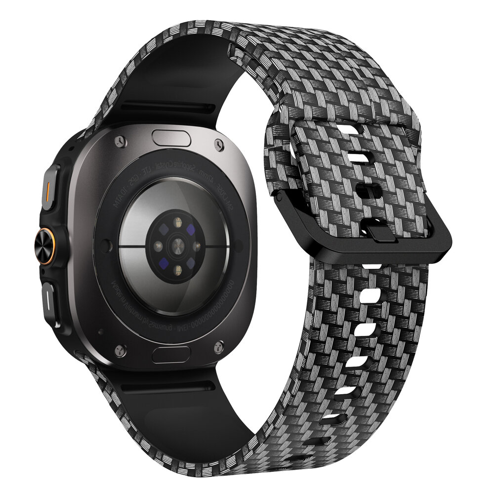 Strap-it® Strap-it Carbon Fiber Samsung Galaxy Watch Ultra siliconen bandje Strap-it® Strap-it Carbon Fiber Samsung Galaxy Watch Ultra siliconen bandje