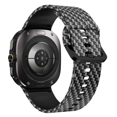 Strap-it® Strap-it Carbon Fiber Samsung Galaxy Watch Ultra siliconen bandje Strap-it® Strap-it Carbon Fiber Samsung Galaxy Watch Ultra siliconen bandje