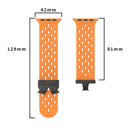 Strap-it® Strap-it Apple Watch siliconen air bandje met P-Buckle (oranje)