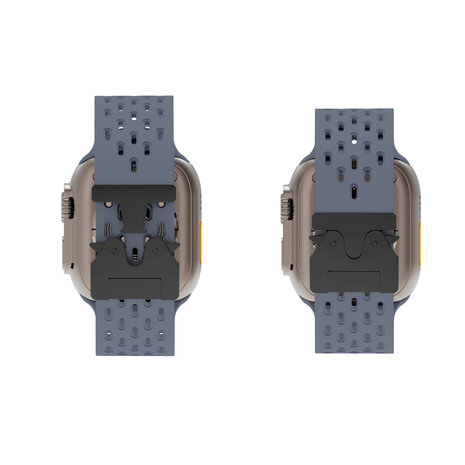 Strap-it® Strap-it Apple Watch siliconen air bandje met P-Buckle (grijsblauw)