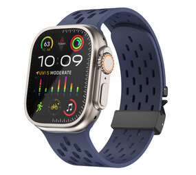Strap-it® Apple Watch siliconen air bandje met P-Buckle (donkerblauw)