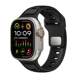 Strap-it® Apple Watch premium outdoor siliconen bandje (zwart/zwart)