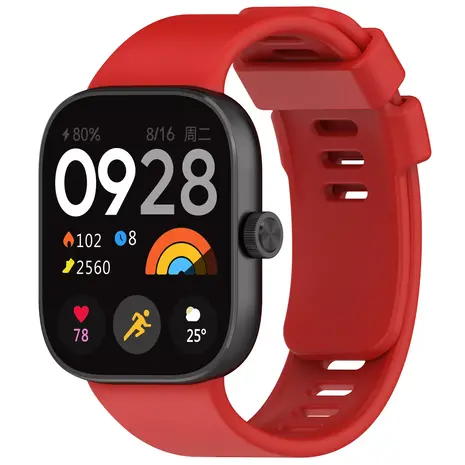 Strap-it® Strap-it Redmi Watch 4 siliconen bandje (rood)