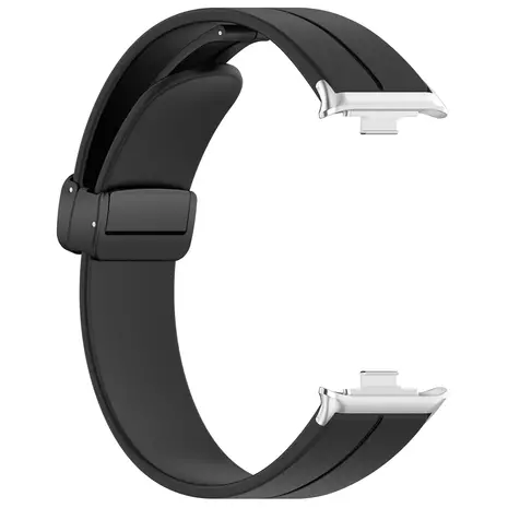 Strap-it® Strap-it Redmi Watch 4  D-buckle siliconen bandje (zwart)