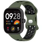 Strap-it® Xiaomi Smart Band 8 Pro sport bandje (olijfgroen/zwart) Strap-it® Xiaomi Smart Band 8 Pro sport bandje (olijfgroen/zwart)