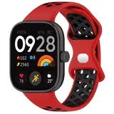Strap-it® Xiaomi Smart Band 8 Pro sport bandje (rood/zwart) Strap-it® Xiaomi Smart Band 8 Pro sport bandje (rood/zwart)
