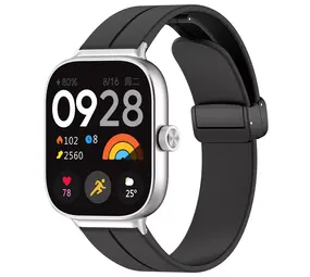 Strap-it® Xiaomi Smart Band 8 Pro  D-buckle siliconen bandje (zwart)