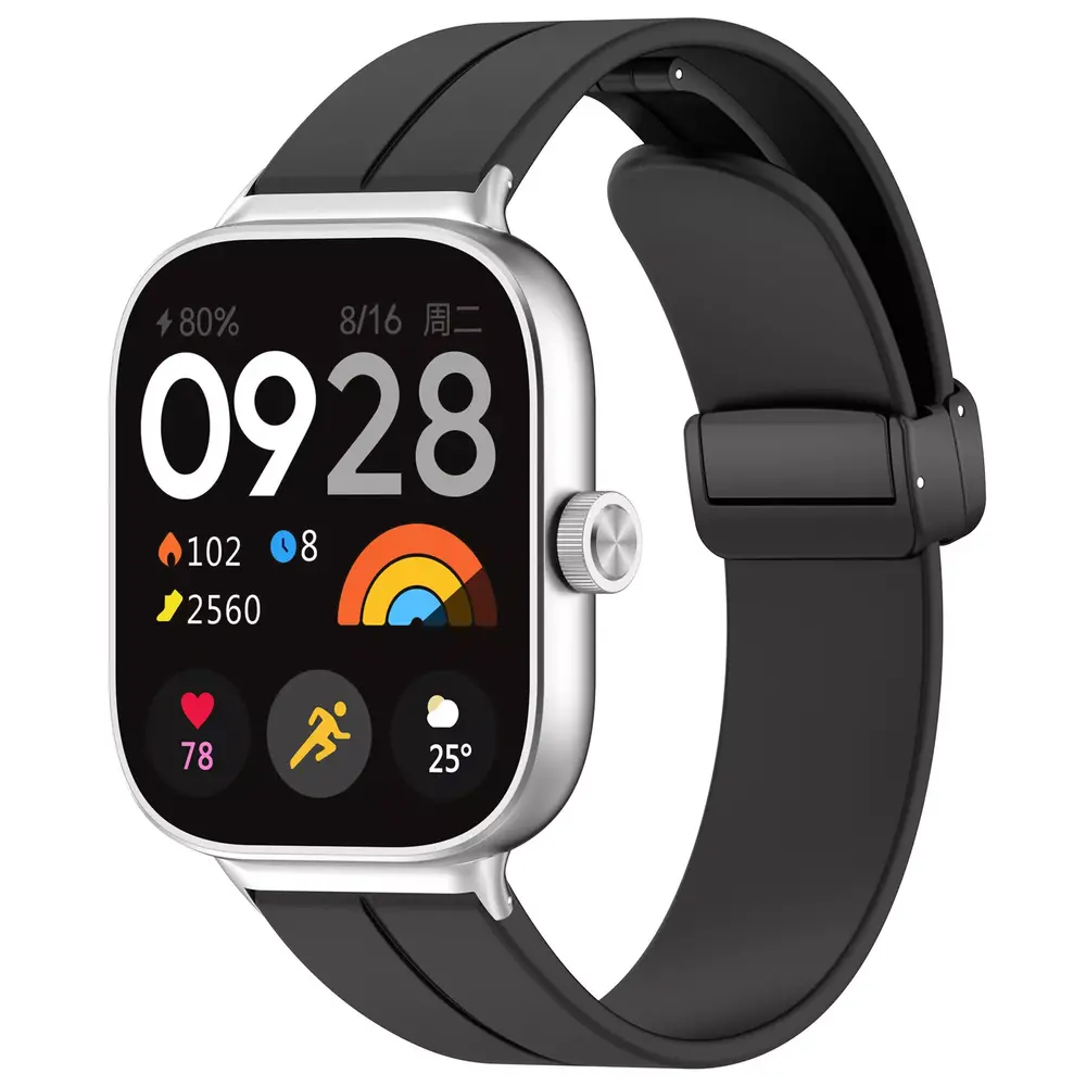 Strap-it® Strap-it Xiaomi Smart Band 9 Pro  D-buckle siliconen bandje (zwart)