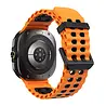Strap-it® Strap-it Samsung Galaxy Watch Ultra wave siliconen bandje (oranje/zwart) Strap-it® Strap-it Samsung Galaxy Watch Ultra wave siliconen bandje (oranje/zwart)