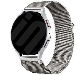 Strap-it® Samsung Galaxy Watch FE Milanese band (titanium) Strap-it® Samsung Galaxy Watch FE Milanese band (titanium)