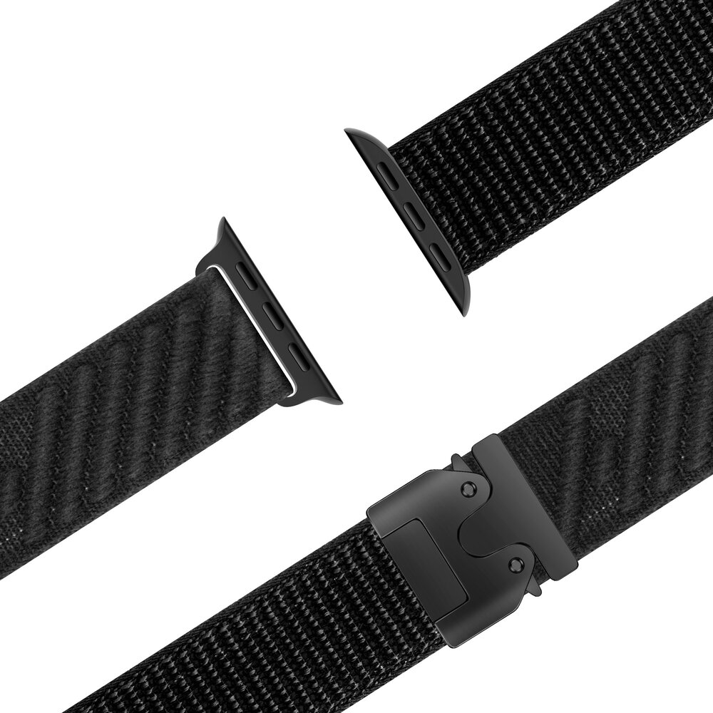 Bandz Bandz Apple Watch nylon band 'Wave' met P-buckle (zwart) Bandz Bandz Apple Watch nylon band 'Wave' met P-buckle (zwart)