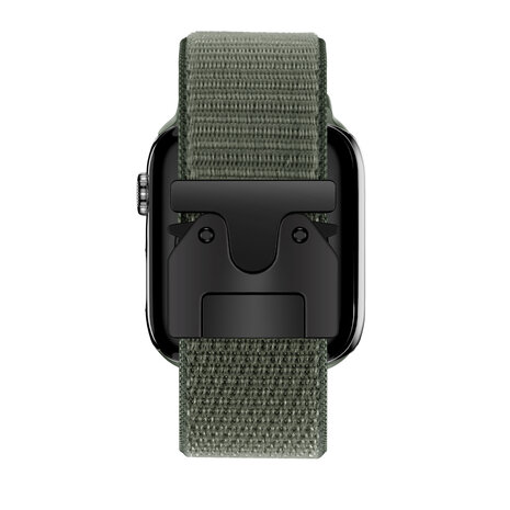 Bandz Bandz Apple Watch nylon band 'Classic' met P-buckle (legergroen)