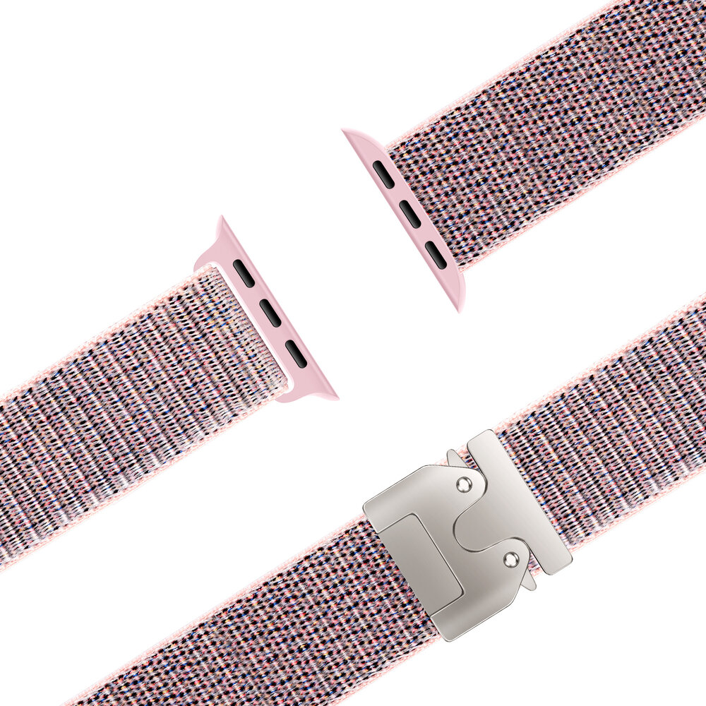 Bandz Bandz Apple Watch nylon band 'Classic' met P-buckle (pink sand)