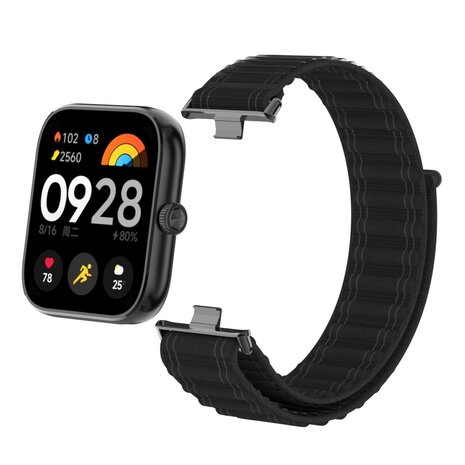 Strap-it® Strap-it Xiaomi Smart Band 9 Pro Wave nylon bandje (zwart)