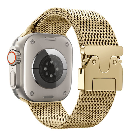 Bandz Bandz Apple Watch Milanese loop band met P-buckle (goud)
