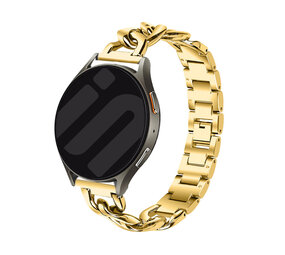 Strap-it® Amazfit GTS 4 steel chain band (goud) Strap-it® Amazfit GTS 4 steel chain band (goud)