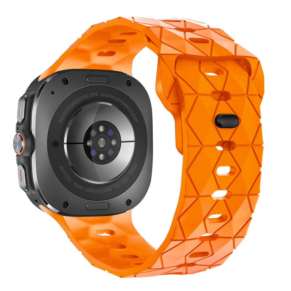 Bandz Bandz Samsung Galaxy Watch Ultra siliconen band 'Hexagons' (oranje)