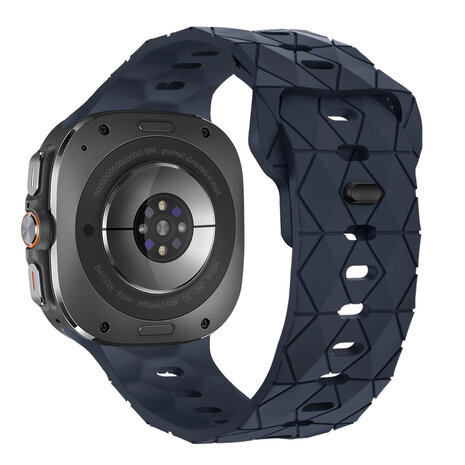 Bandz Bandz Samsung Galaxy Watch Ultra siliconen band 'Hexagons' (donkerblauw)